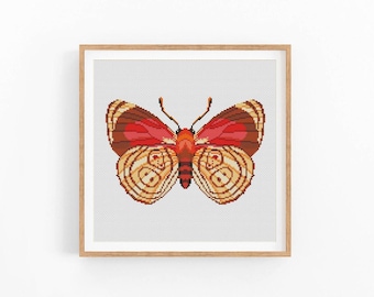Vlinderkruissteekpatroon, insecten, entomologie kruissteek, vlinderborduurwerk wanddecor, moderne kruissteek. Pdf direct downloaden