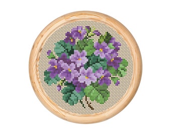 ヴィンテージ風スズランのクロスステッチパターン、花束の刺繍（PDF