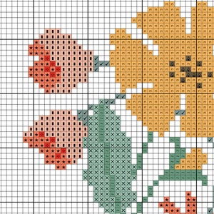 Wild Flowers. Modern Cross Stitch Pattern. Counted Cross - Etsy