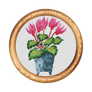 Flowers Cross Stitch Pattern. Flower xstitch. Counted cross stitch chart. Nature hoop art embroidery. Small xstitch. Instant download PDF