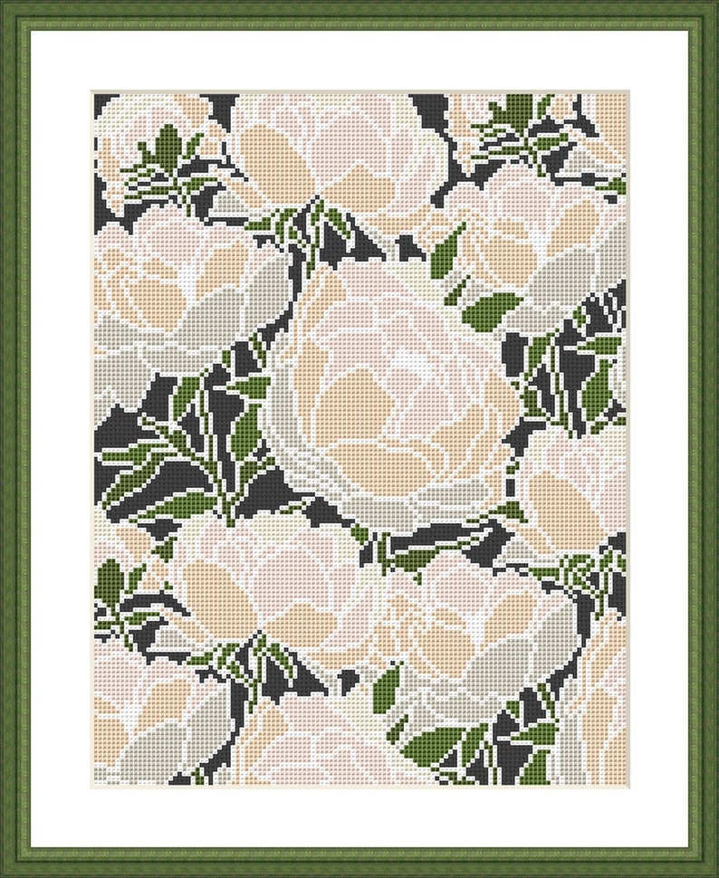 Cross Stitch Pattern Floral Abstract Art, Modern X-stitch Pattern ...