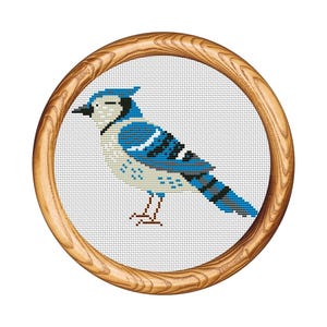 Patrón de punto de cruz de pájaro. Gráfico moderno de punto de cruz contado de pájaro. Bordado de aves de la naturaleza. Observación de aves. Punto X pequeño. Descarga instantánea en PDF.