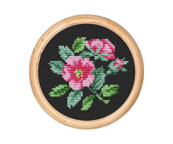 Vintage Flowers Cross Stitch Pattern PDF Mini Floral Berlin