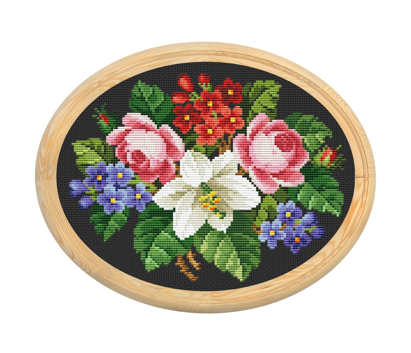 Vintage Flowers Cross Stitch Pattern Antique Cross Stitch Etsy