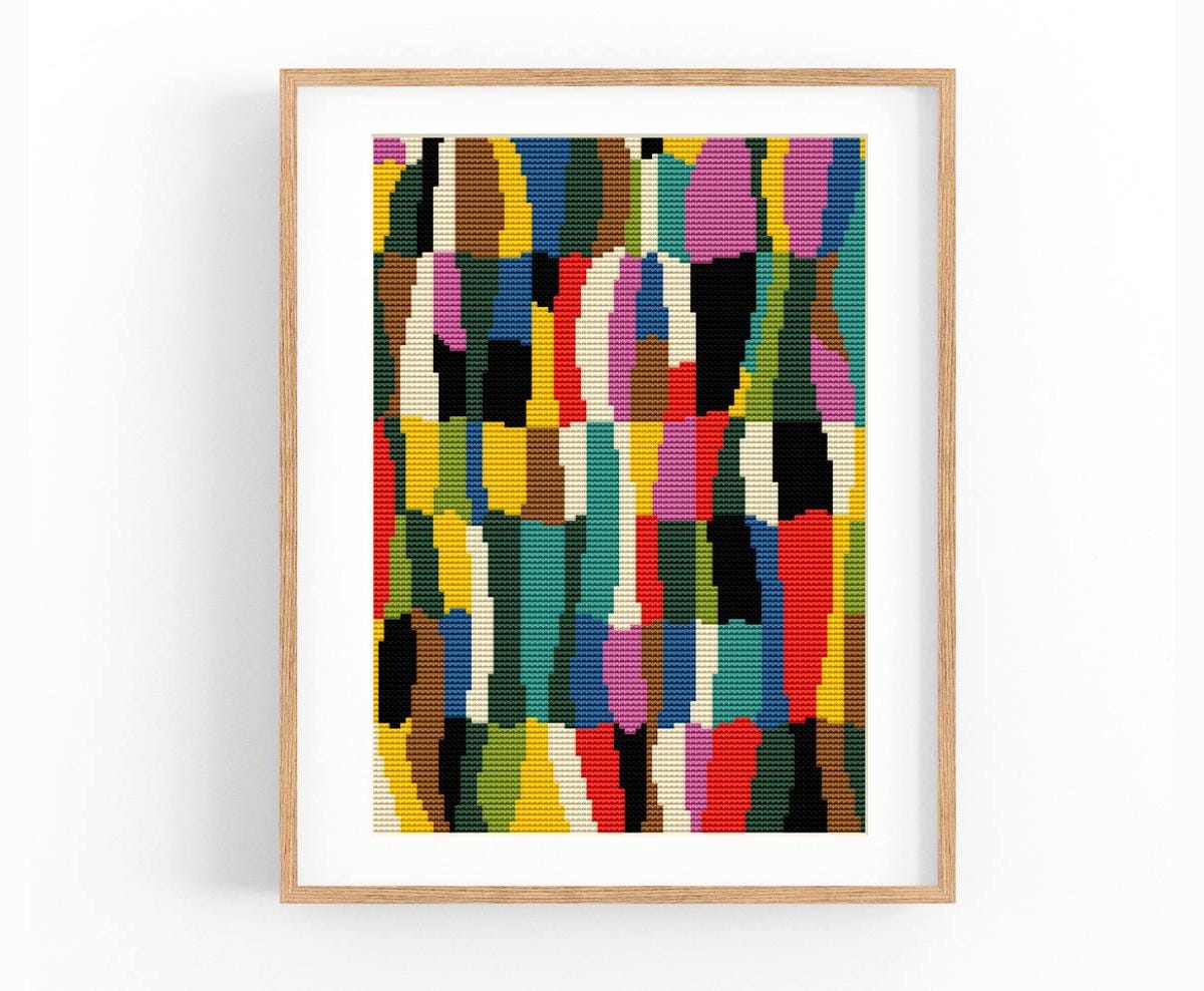 Abstract Cross Stitch Pattern, Modern X-stitch Pattern, Geometric Cross ...