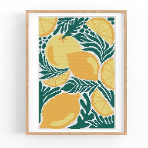 Kruissteekpatroon modern bloemen abstract, boho-bloemen, eenvoudig x-steekpatroon, kruissteekkaart, natuurpatroon, directe download pdf