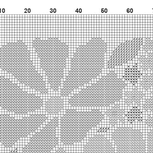 Motif de point de croix abstrait floral moderne, fleurs modernes, motif de point de x facile, tableau de point de croix, motif de la nature, téléchargement immédiat PDF image 3