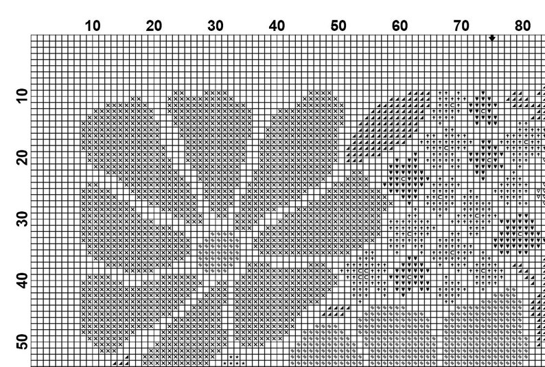 Motif de point de croix abstrait floral moderne, fleurs modernes, motif de point de x facile, tableau de point de croix, motif de la nature, téléchargement immédiat PDF image 3