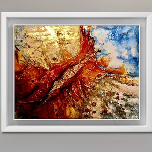 Dipinto astratto di farfalle – Inchiostro alcolico e acquerello Tecnica mista su carta Yupo – Arte originale fatta a mano – Decorazione murale colorata