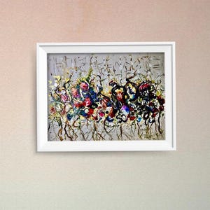 Fantasia floreale – Dipinto originale con tecnica mista su carta Yupo – Arte floreale astratta 8x12 – Acquerello e inchiostri ad alcol – Regalo unico