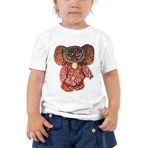 Toddler Short-Sleeve Jersey T-Shirt — 100% Cotton with Unique Cheburashka Print