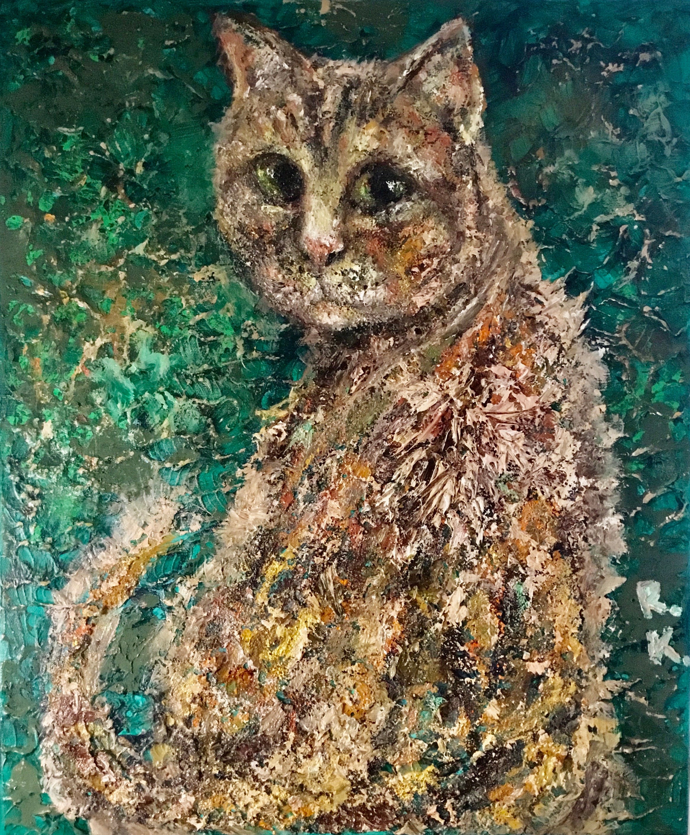 Magic Cat Oil Painting: Heavy Texture Impasto Art on 3D Canvas - Etsy