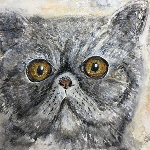 Original akvarell kattmålning | 18x28 cm | Handgjord och unik | Signerad djurkonst
