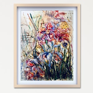 Dipinto floreale fantasy con tecnica mista – inchiostro alcolico e acquerello su carta Yupo – 9x12 pollici, pezzo unico
