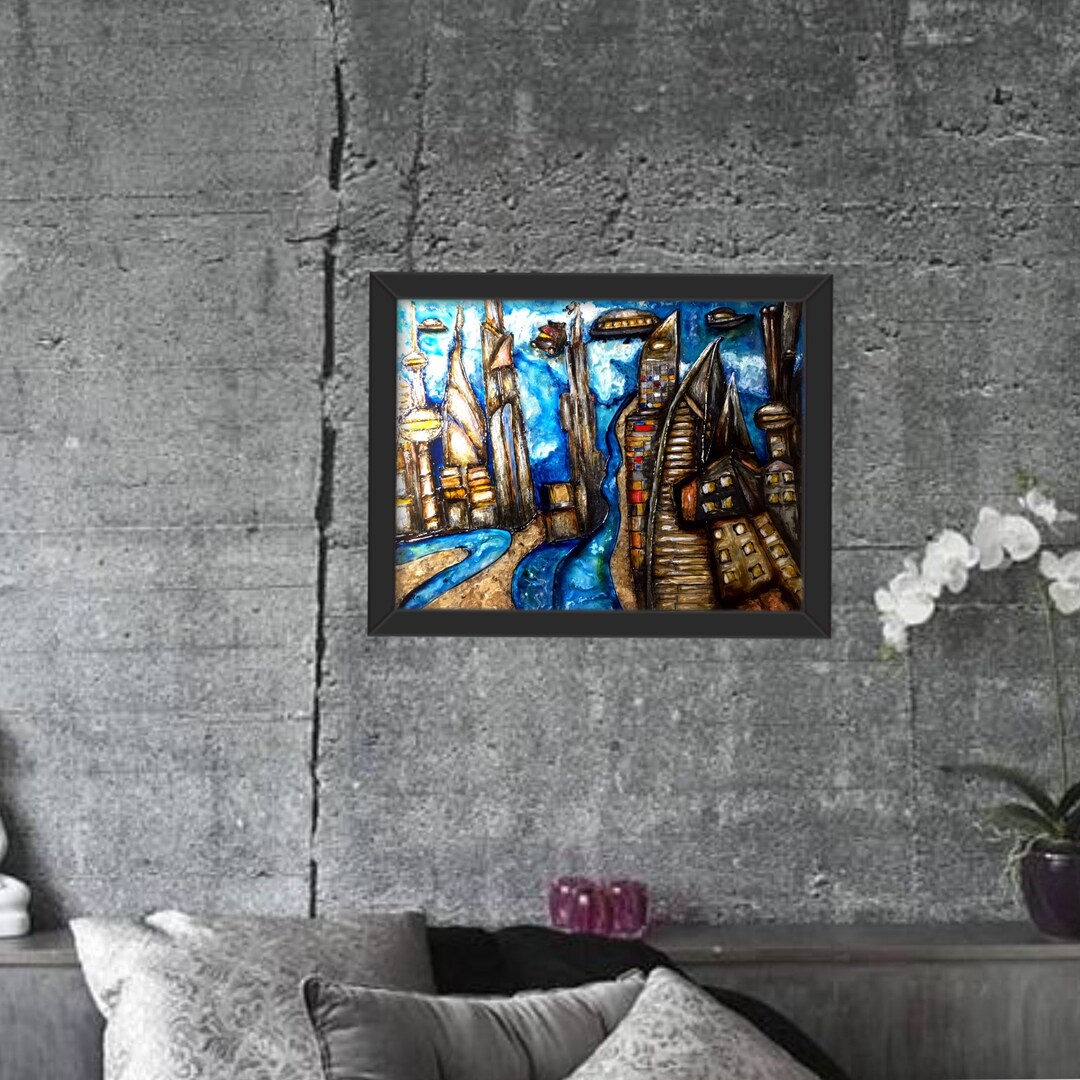 Stained Glass Panel.abstract Painting on Glass Painting on Etsy