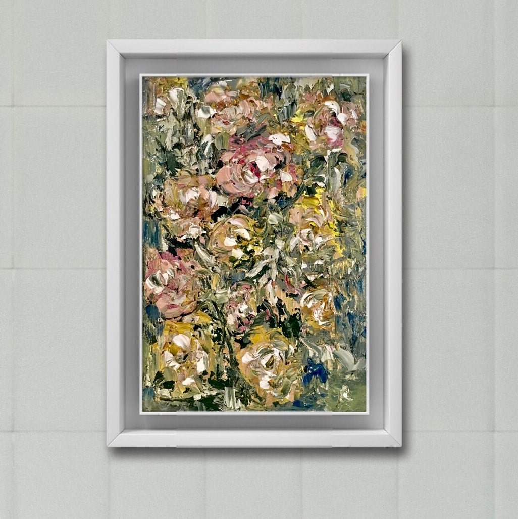 Cuadro Triptico 60×40 Flores Rojas pintado – La casa del Junco