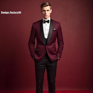 burgundy tuxedo vest and tie
