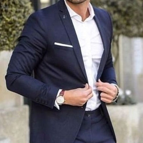 Men Suits Maroon 2 Piece Wedding Groom Wear One Button Body - Etsy