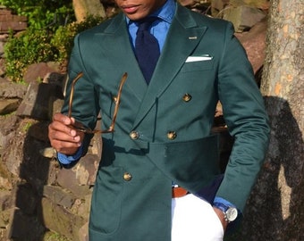green blazer coat