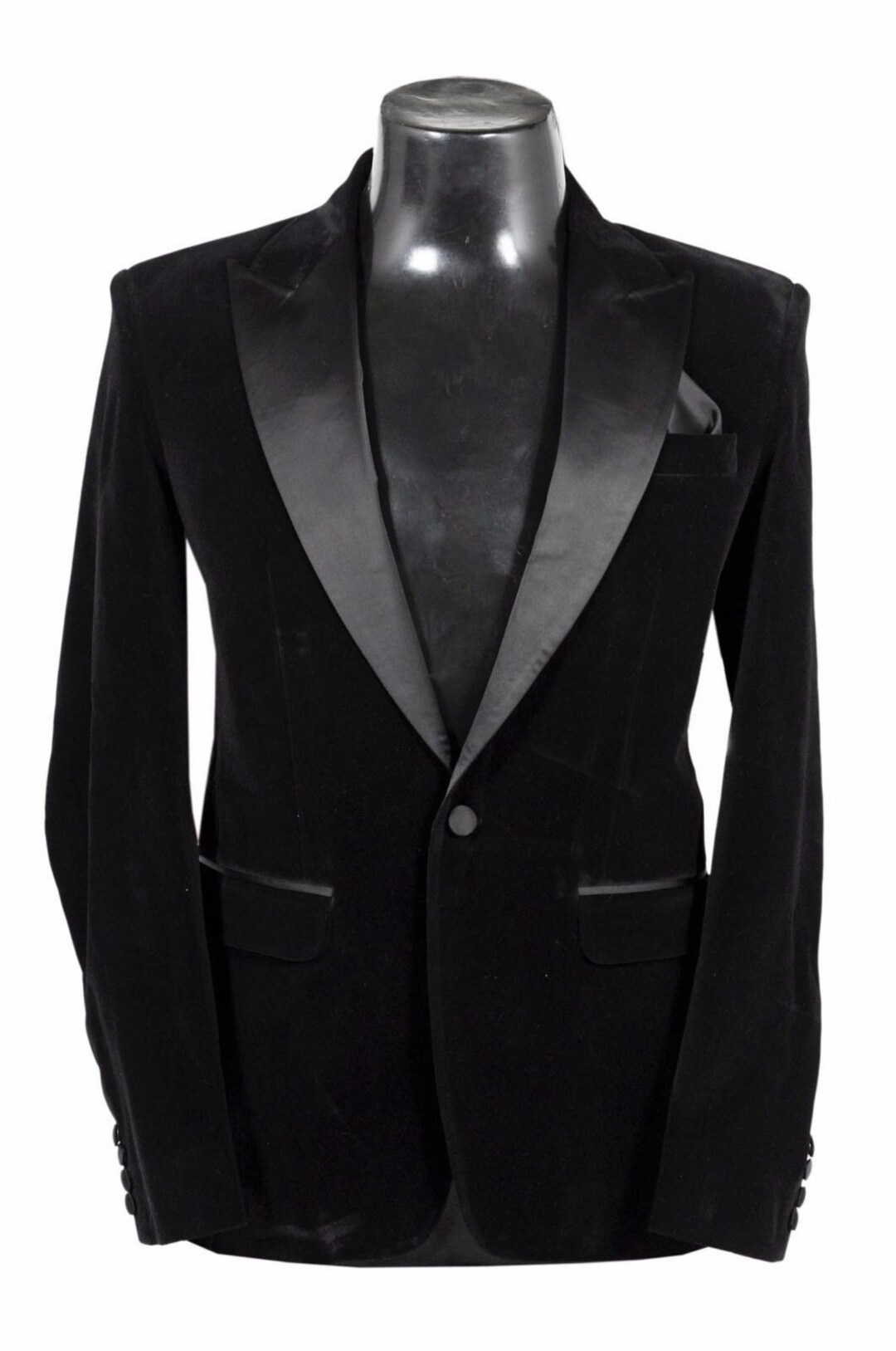 Men Tuxedo Jacket Slim Fit Single Button Black Velvet Party Etsy