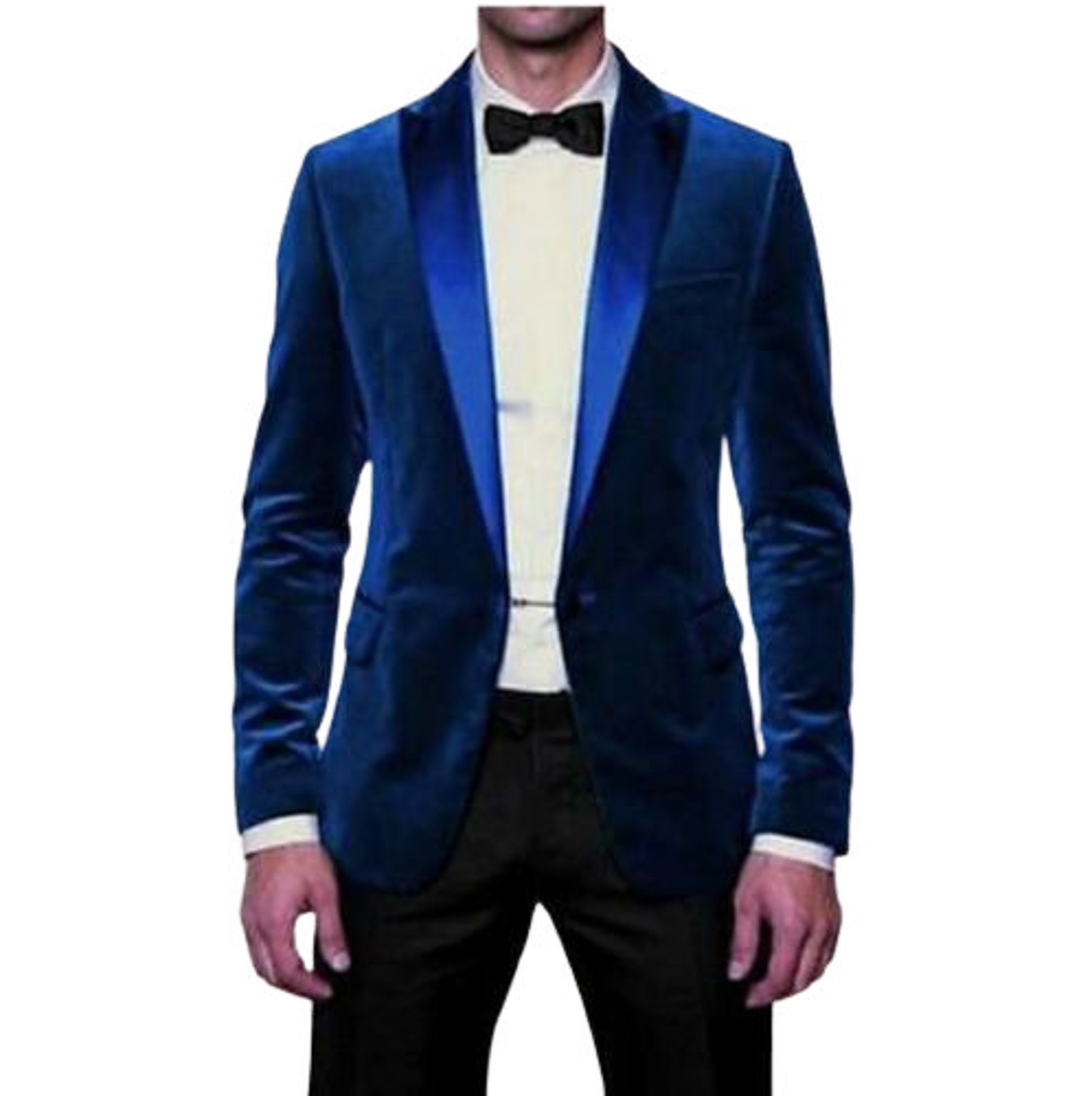 Buy Men Tuxedo Jacket Slim Fit Single Button Blue Velvet Party Online
