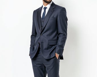 Abito Classico Da Uomo, Grigio Antracite, 3 Pezzi, Su Misura, Vintage, Per Ufficio, Matrimonio, Ballo Di Fine Anno, Carbone, 48 - Foto 7