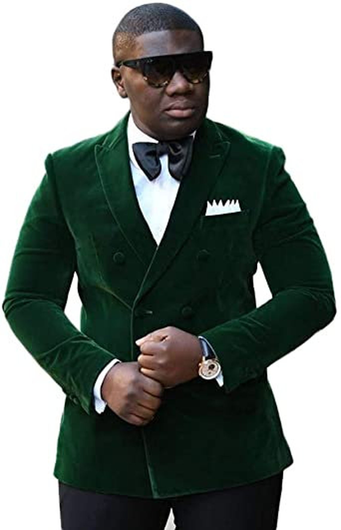 Men Double Breasted Velvet Green Blazer Party Wear Jacket Slim - Etsy