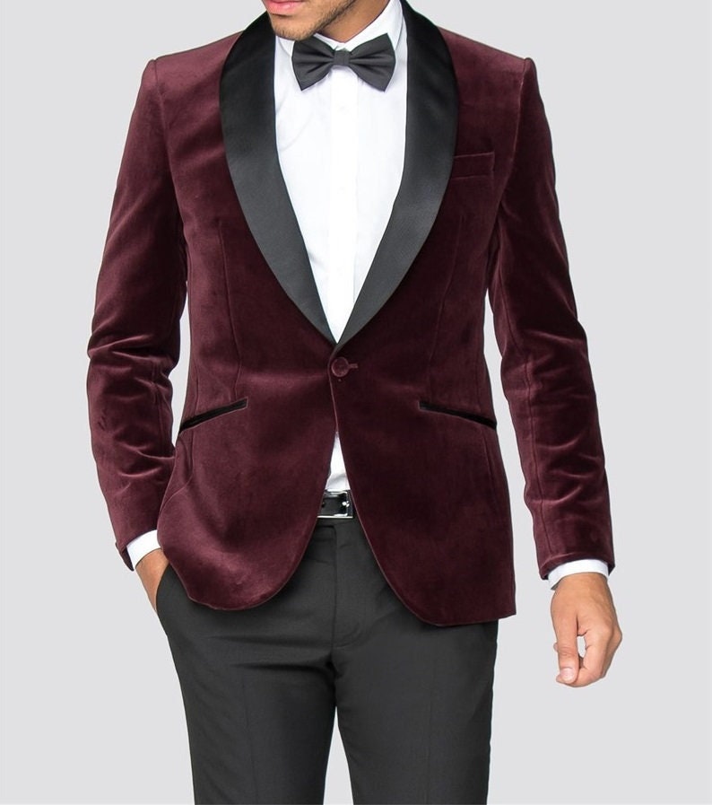 Men 2 Piece Suit Burgundy Wedding Wear Slim Fit Groom Wear 2 - Etsy