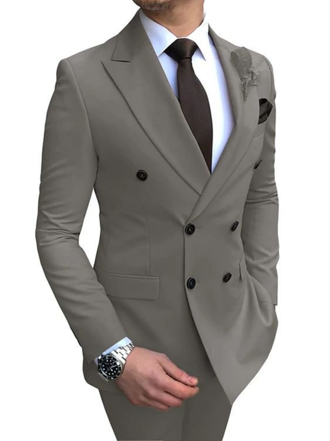 Men Double Breasted Premium Grey Blazer Party Wear Jacket Slim - Etsy