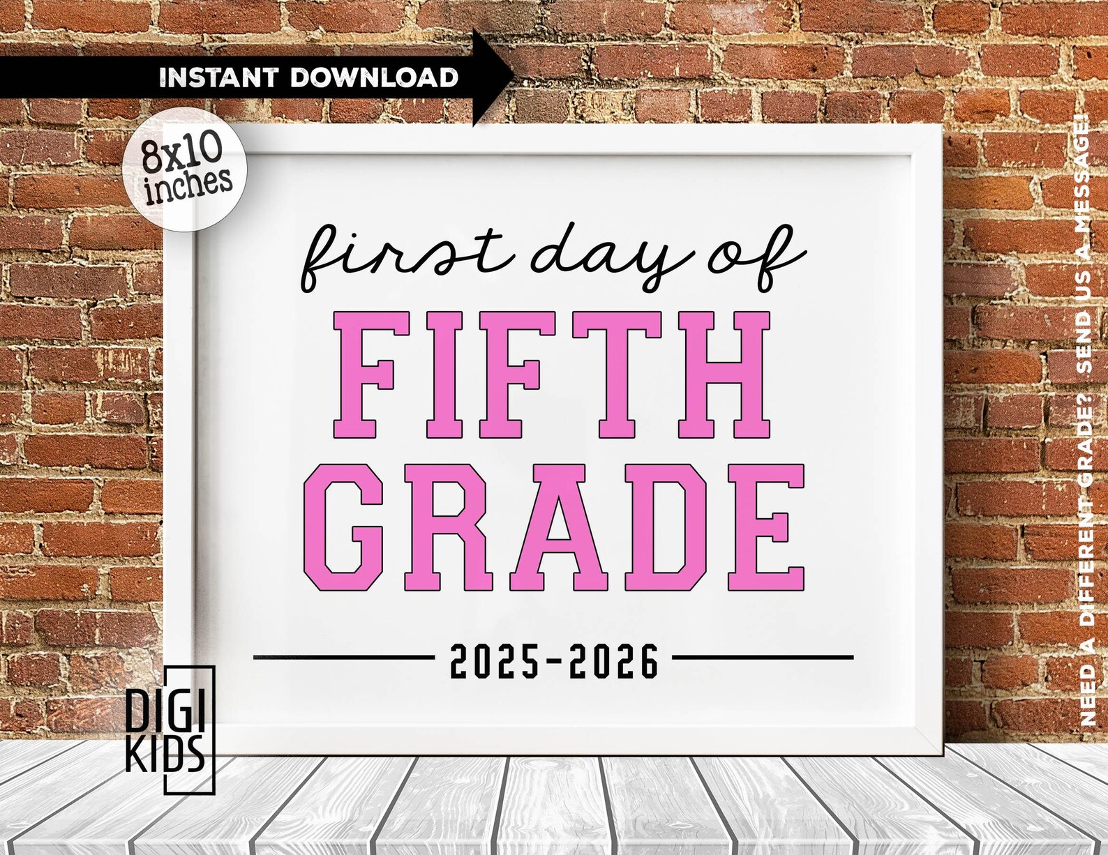 First Day of 5th Grade Sign - Printable 5th Grade Sign - First Day of ...
