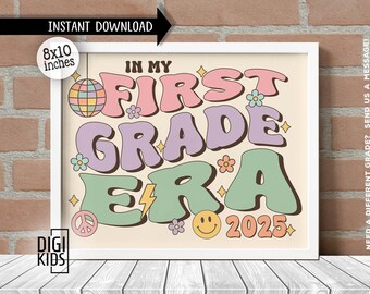 1st Grade First Day of School Printable Sign, 1st Grade Back to School ...