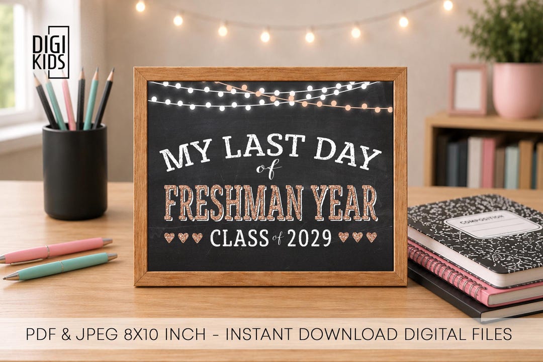 Last Day of Freshman Year Sign - Last Day of School 2026 - 9th Grade ...