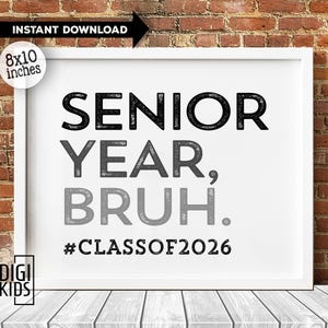 1st day of high school sign 2025 -  First Day of Senior year - Class of 2026 Chalkboard -  High School back to school photo prop - Download
