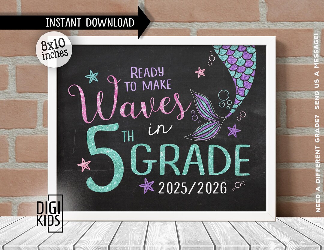 5th Grade Sign - First Day of School Sign 2025 - Making Waves in 5th ...
