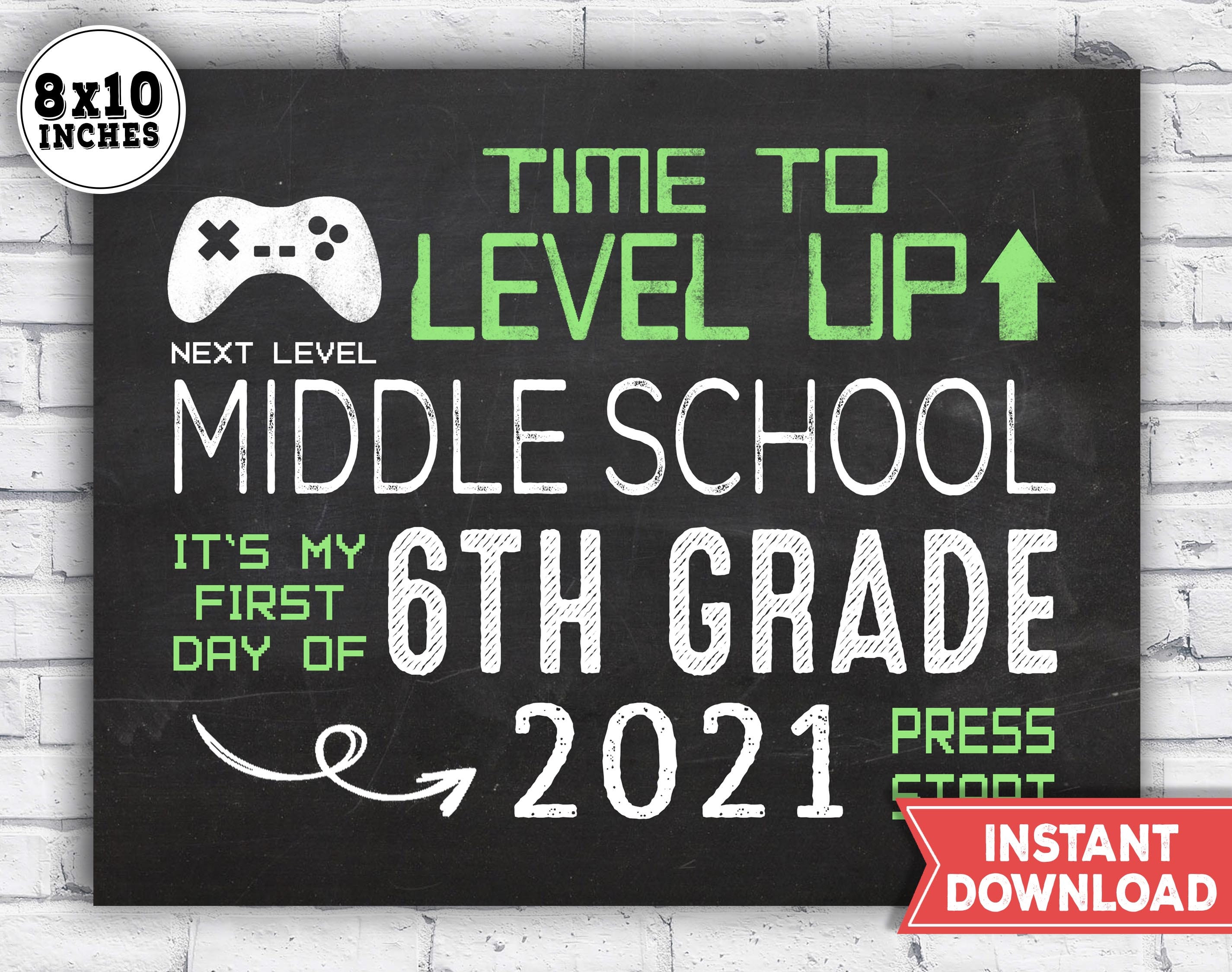1st day of 6th grade Sign 2021 2022 1st day of middle school Etsy