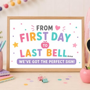 First day of 8th grade sign - First day of school printable 2026 - Chalkboard photo prop pink with bows - 8th grade digital download image 2