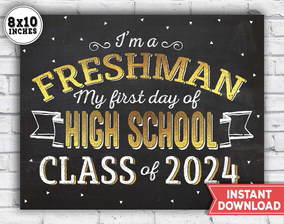 picture First Day Of 9Th Grade Sign 1st day of high school sign 2020 first day of freshman year etsy