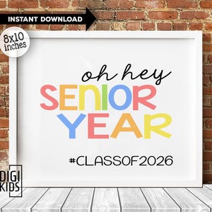 1st day of senior year sign - 1st day of school printable sign 2025 - hello senior year sign - back to school sign instant download