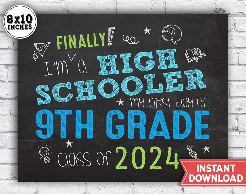 1st day of High School Sign 2020 First Day of Freshman year Etsy