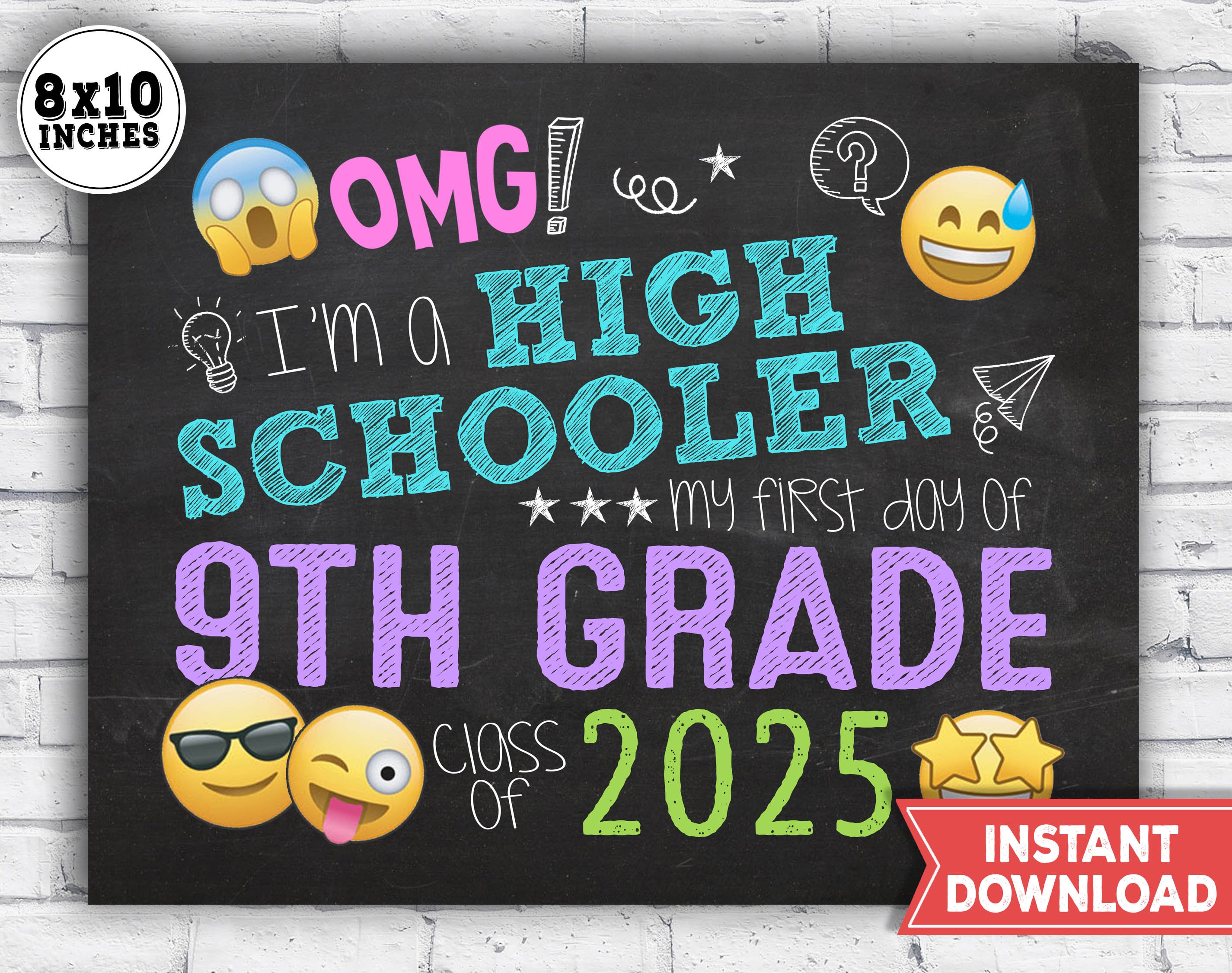 1st day of High School Sign 2021 First Day of Freshman year Etsy