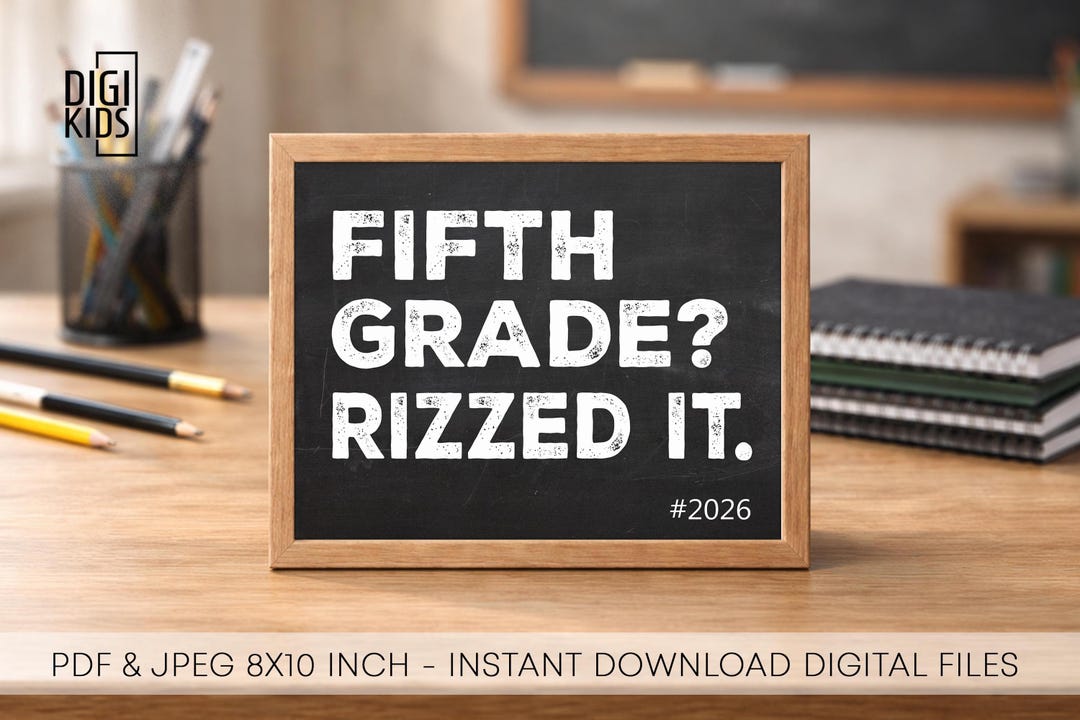 5th Grade Printable Sign 2026 - Last Day of School Sign - 5th Grade ...