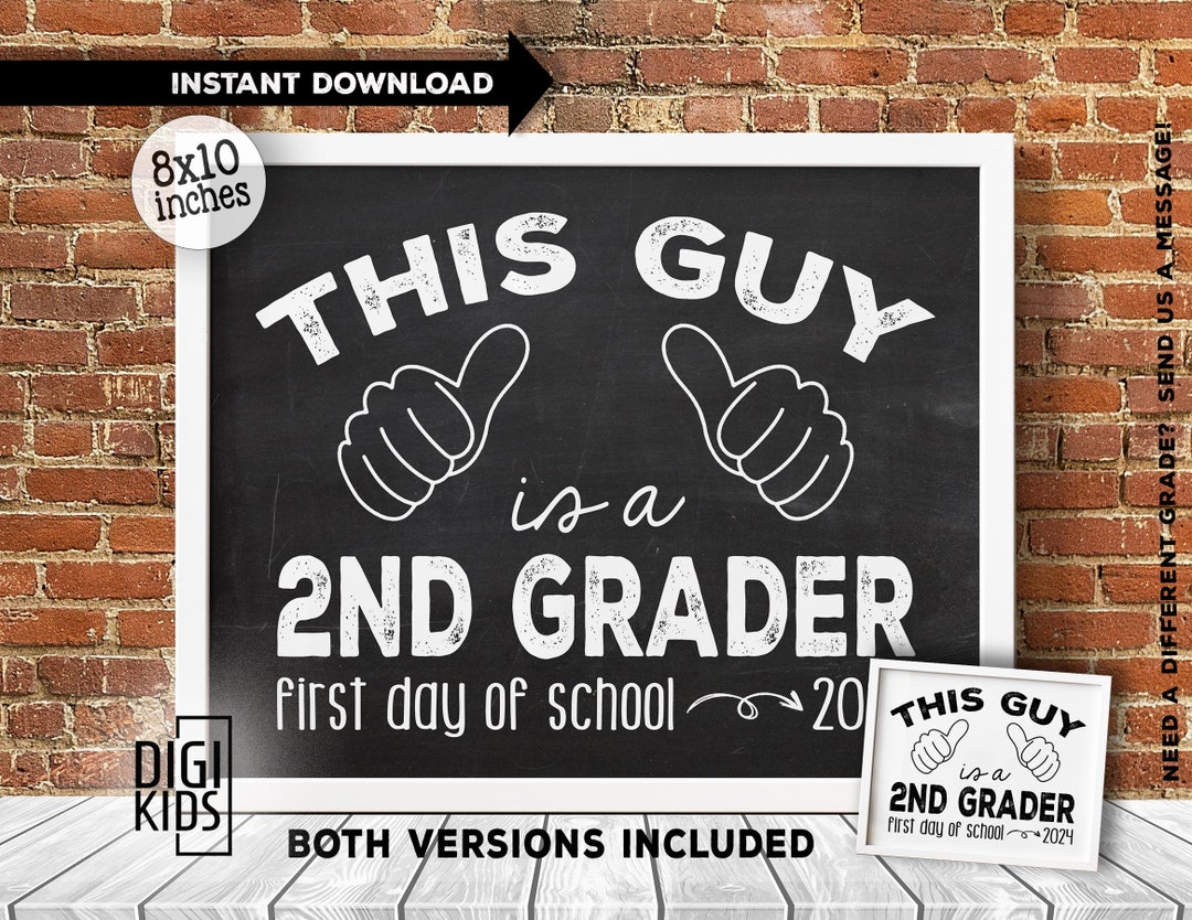 First Day of 2nd Grade Sign 2024 - 1st Day of School Sign - 2nd Grade ...