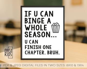 Middle School Sign: Funny Gen Z Slang Printable for Teachers decor