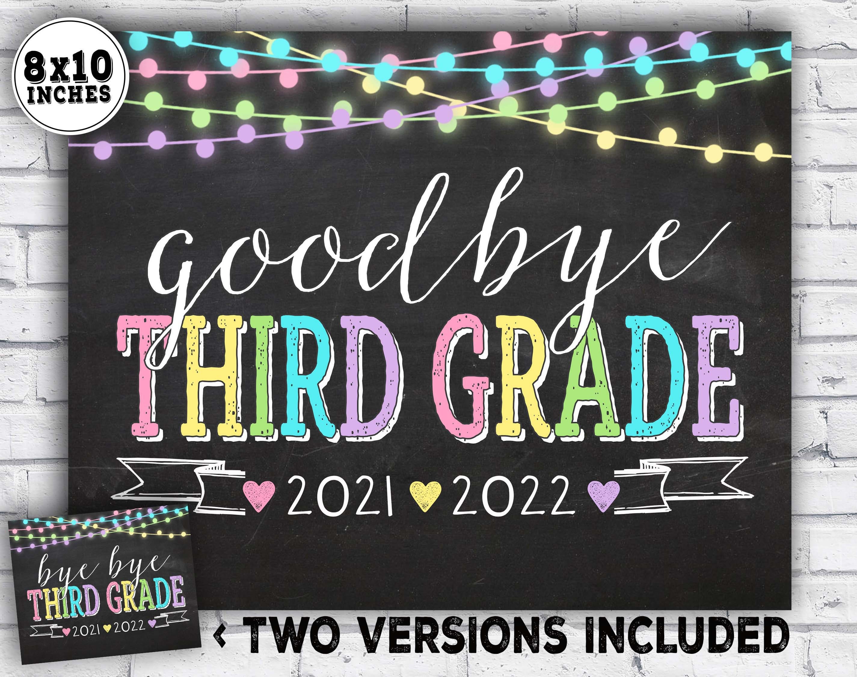 Last day of 3rd grade sign Last day of school sign 2021 2022 Etsy