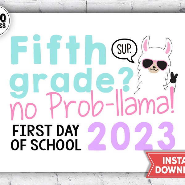 1st day of 5th grade sign 2023 - first day of school sign - 1st day of 5th grade printable photo prop - back to school instant download