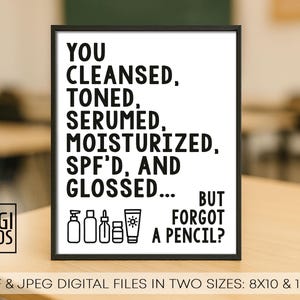 Middle school Decor – Funny class expectations printable wall art with Gen Z slang - Instant download