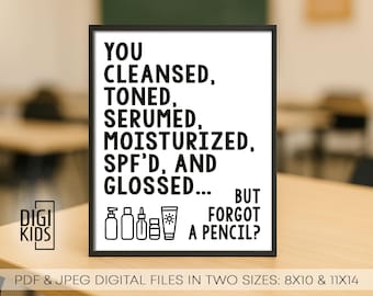 Middle school Decor – Funny class expectations printable wall art with Gen Z slang - Instant download