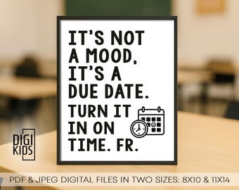Classroom Poster for Middle School: Funny Gen Z Slang Printable Sign