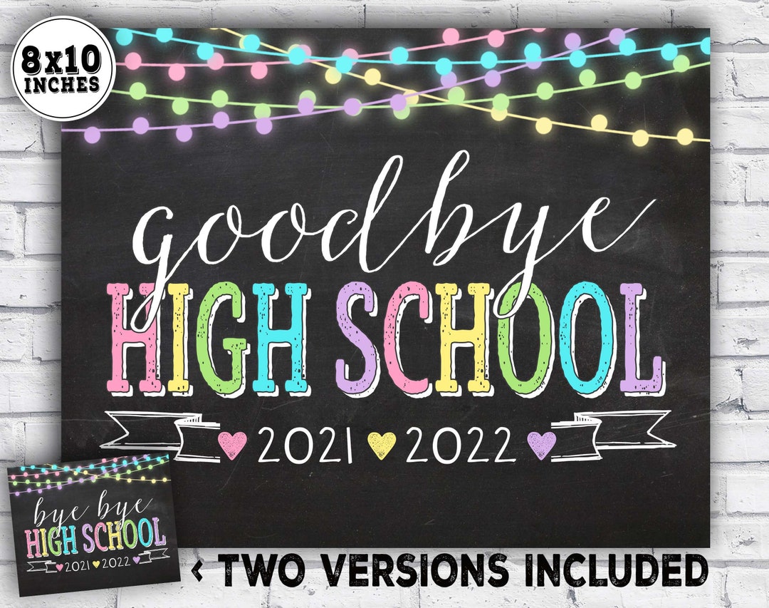Last Day of High School Sign Senior Graduate Sign Printable - Etsy