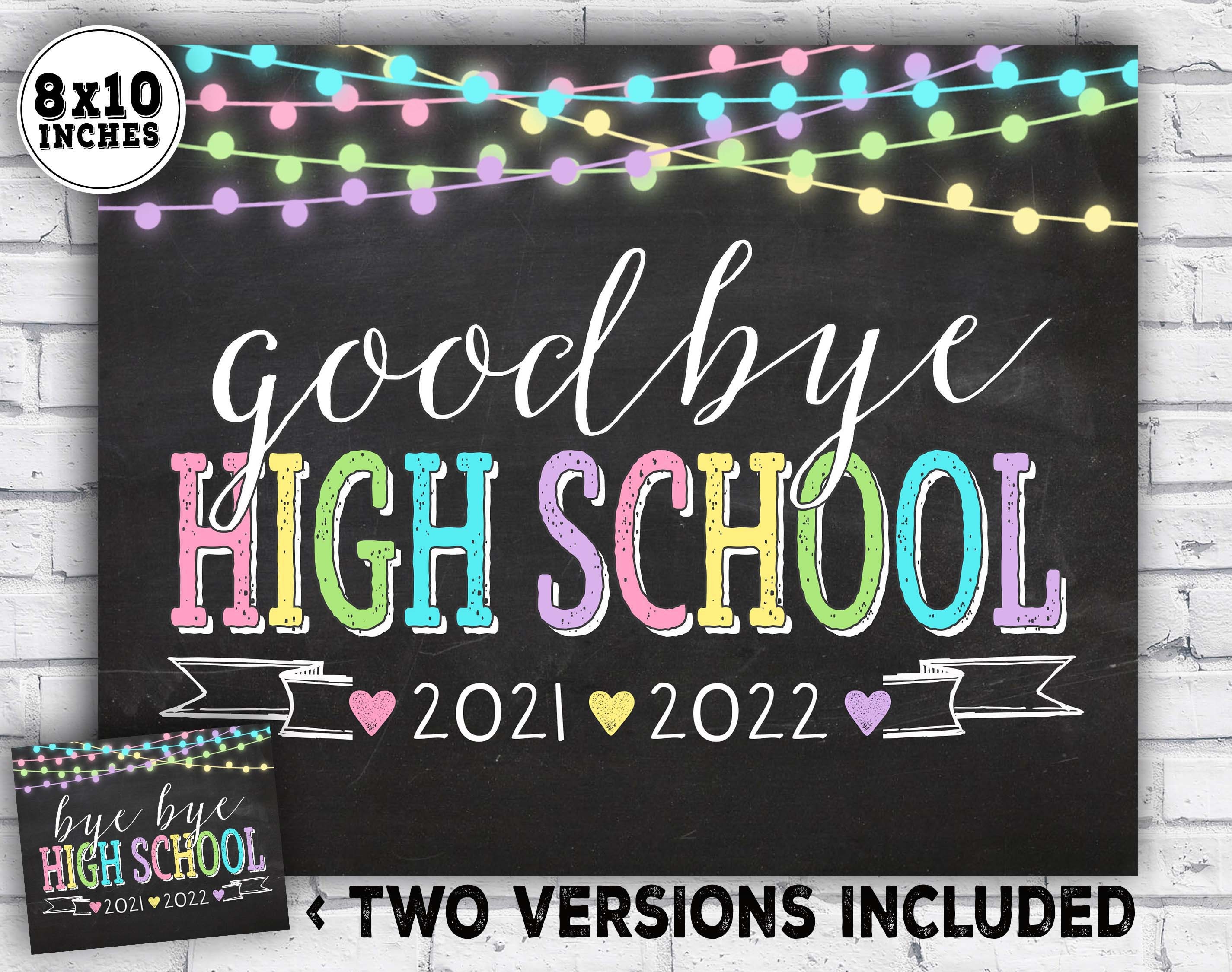 Last day of high school sign Senior graduate sign printable Etsy